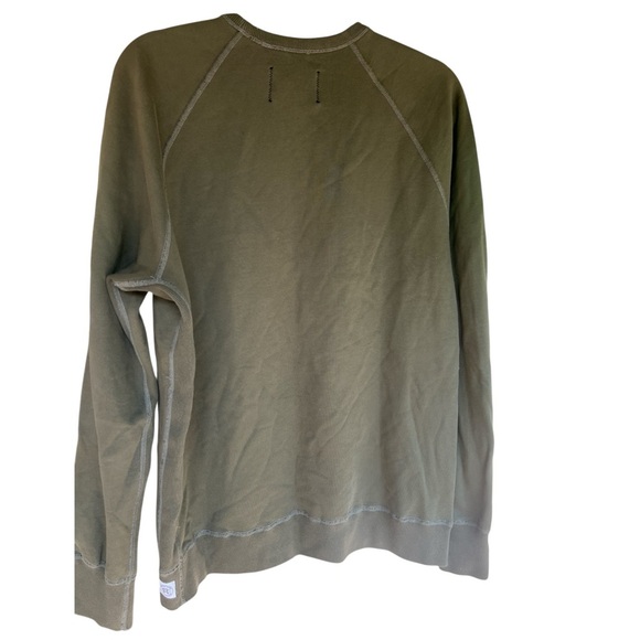 Reigning Champ Men’s Long Sleeve Crewneck Sweatshirt – Olive Green, Size Large - Picture 2 of 4